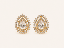 Brinco Gota Cravejado com Zircônia Dourado